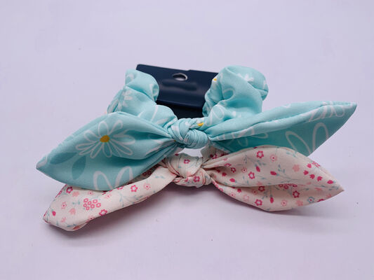 Multicolor Hair Bow Fabric Portable , Practical Chiffon Print Scrunchies
