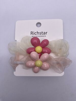 Clip Fastening Durable Flower Scrunchies with Multiple Usage for Kids and Plain Style