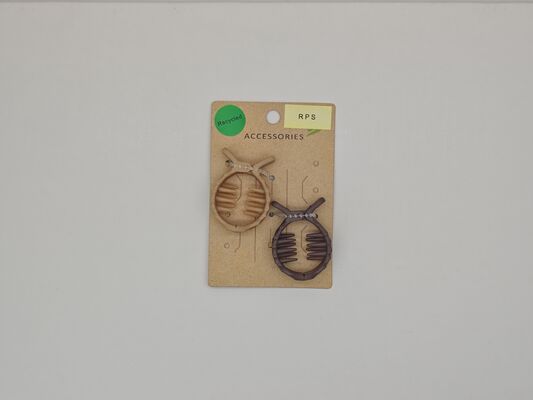 2-Packs Recycled Brown and Cream Hair Claw Clip Durable 300pcs