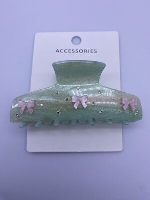 Unisex Pure and Fresh Acrylic Hair Claw Clip with Bowknot Decoration Design