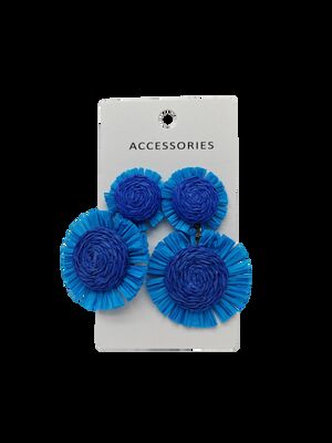 Floral Fabric Bohemian Earrings for Women - Golden Silver Alloy