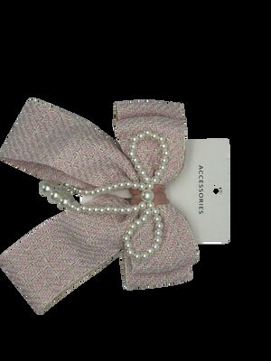 Fabric Hair Accessories Bow Pearl Streamer Hairpin for Parties