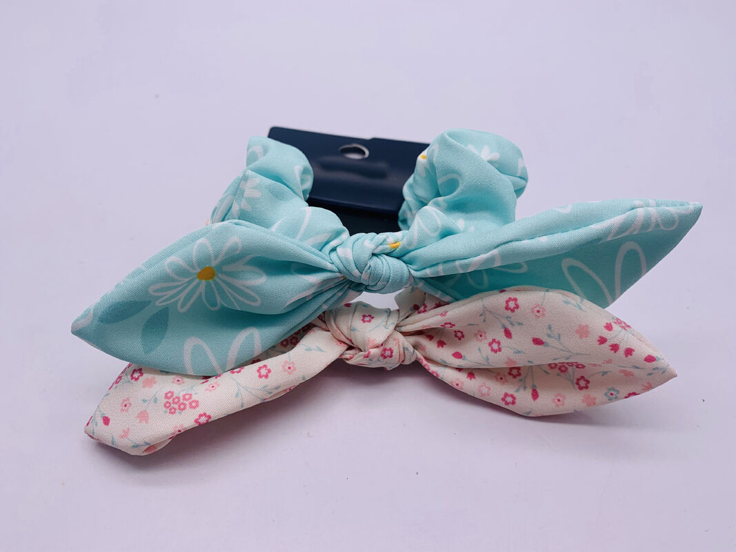 Multicolor Hair Bow Fabric Portable , Practical Chiffon Print Scrunchies